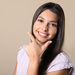 Young woman smiling after treatment