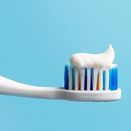 Close-up of a toothbrush with some toothpaste