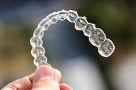 Closeup of Invisalign in Concord 