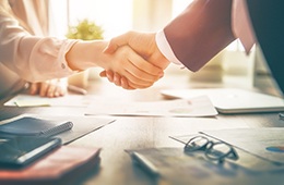 Patient and Concord sedation specialist shaking hands 