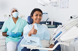 Concord dental sedation candidate giving thumbs up