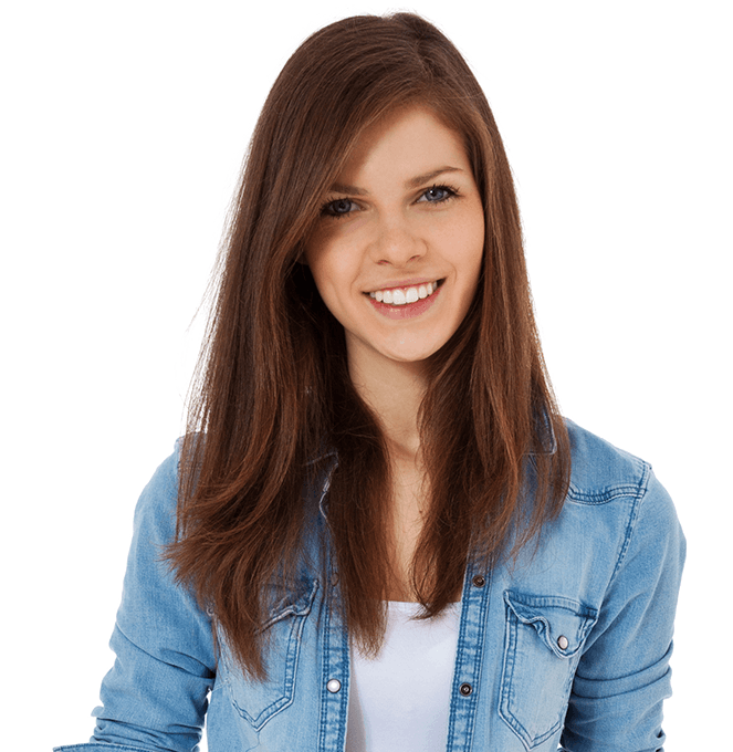 woman smiling bright