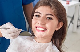 brunette woman smiling