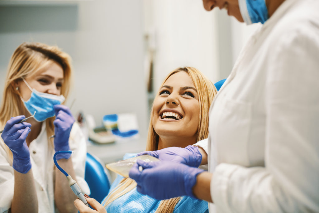 Young patient in a dental chair